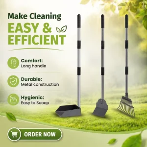 Durable 3 in 1 Dog Poop Removal Kit Telescopic Adjustable Long Handle Effortless Pet Waste Scooping Tool for Large Medium Dogs