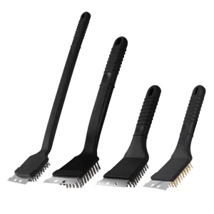 Durable BBQ Oven Cleaning Brush with Scraper 2 in 1 Outdoor Cooking Grill Clean Brushes for Longs Handle Hooks Design (8-12-18”)