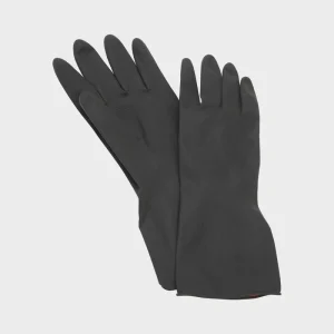 Durable Black Rubber Gloves Medium Thick for Cleaning