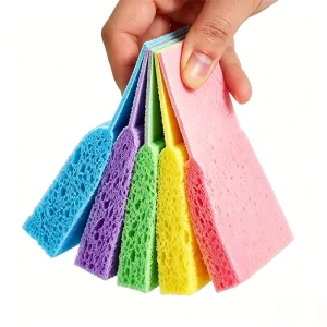 Durable Dish Cellulose Compressed Wood Pulp Cotton Kitchen Cleaning Sponges Scouring Pads for Dishes Cleaning