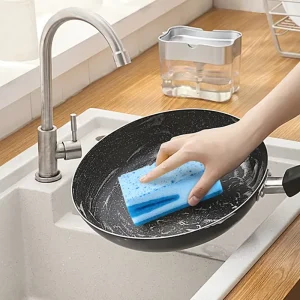 Durable Dual Layer Cleaning Sponge U Cut Design Sponge With Strong Decontamination for Kitchen Daily Use