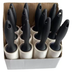 Durable Eco Friendly Manual Plastic Handle Sticky Paper Lint Roller with Strong Adhesive for Pet Hair Removal