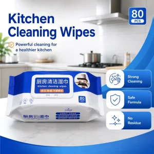 Durable Eco friendly Soft 100% Polyester Non Woven Single layer Kitchen Wipes Disposable Wet Cleaning Grease Removal High