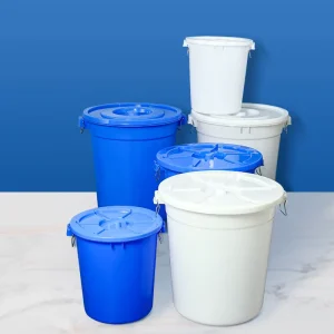 Durable Food Grade Water Storage Bucket Large Round Plastic Handle Lid 30L Capacity