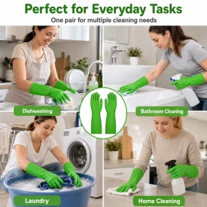 Durable Long Latex Kitchen Gloves Waterproof Anti Slip Hand Protection for Cleaning Dish Washing General Purpose Safety Measures