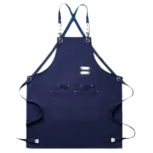 Durable Multi Pocket Work Apron for Salon Kitchen Coffee Shop Adjustable Straps Waterproof Oilproof Commercial Apron