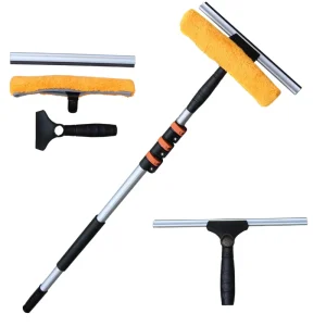 Durable Multi function Rubber Squeegee Cleaner for Glass Vehicle 12ft Telescopic Window Scraper