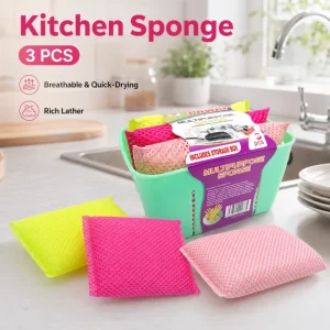 Durable Non fragile Edge Kitchen Cleaning Sponges Colorful Scouring Pads Scrub Sponge for Dish Washing