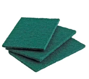 Durable Nylon Green Sponge Scouring Pad Rectangle Non-Woven Abrasive Cleaning Scouring Pad with Medium Hardness OEM Customizable