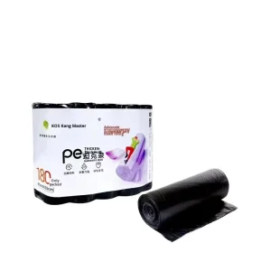 Durable PE Plastic Household Garbage Bags with Flat Black Print Design Thickened Large Mouth Viable