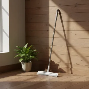 Durable PVA Rubber Squeegee Broom with PP Long Handle for Bathroom Floor and Glass Cleaning
