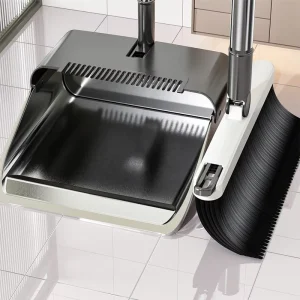 Durable Plastic Broom Set for Home Cleaning Hard Bristles and Foldable Head Dust Free with Plastic Handle