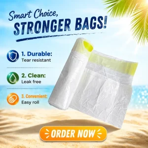 Durable Plastic Drawstring Bag for Garbage Heavy Duty Kitchen Trash Bags From China Manufacturer