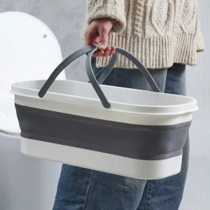 Durable Portable Household Foldable Waterproof Collapsible PP Silicone Cleaning Bucket 16-20L Capacity Eco-Friendly