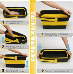 Durable Portable Household Foldable Waterproof Collapsible PP Silicone Cleaning Bucket 20L Capacity