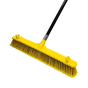 Durable Premium Plastic Commercial Industrial 18″ Wide Push Broom Head for Garage Warehouse Street Garden Sweeping NO.6410