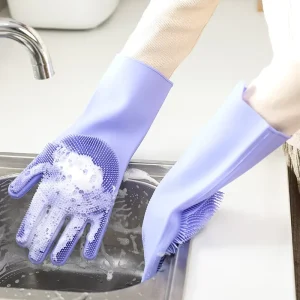 Durable Reusable Waterproof Cleaning Latex Rubber Household Gloves Kitchen Latex Dishwashing Gloves