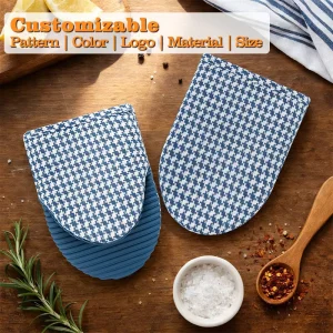 Durable Silicone Baking Gloves Mitts Set Factory Supply Thick Material Oven Glove for Kitchen Staff Mini Oven Mitt