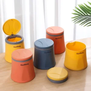 Durable Space saving Small Desk Garbage Bin Portable Waste with Press Lid PP Material 2.2L Eco Friendly Multi use