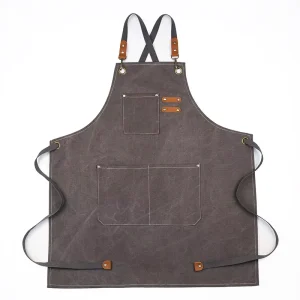 Durable Waterproof Fire Resistant Oil Resistant Eco Friendly Kitchen Apron Adjustable Waist Strap for Cooking Baking Cleaning