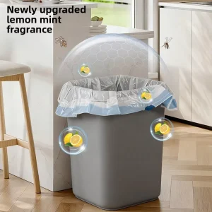 Durable White Fragrance Drawstring Trash Bags Thickened for Home Kitchen Use Portable Tear-off Type