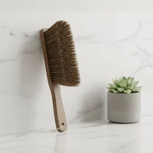 Durable Wooden Dust Brush Square PET Duster Head Soft Horsehair Silk Bristles Fixed Ebony Hand Broom Household Cleaning 39cm