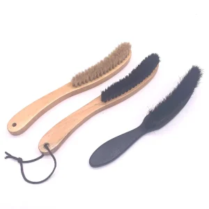 Durable Wooden Handle Shoe Cleaning Brush Hog & Horsehair Bristle Lint Remover Natural Pig Hair for Home Use