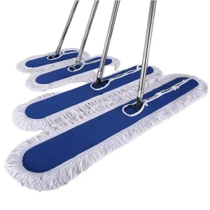 Dust Push Large Size Mop Screw Type Commercial Cleaning Flat Telescopic Handle Hotel Factory Workshop Industrial Stainless Steel