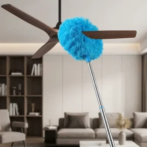 Duster Extendable Telescopic Steel Pole Washable Fan Blade Cleaning Brush Reusable Microfiber Ceiling Fan Mop