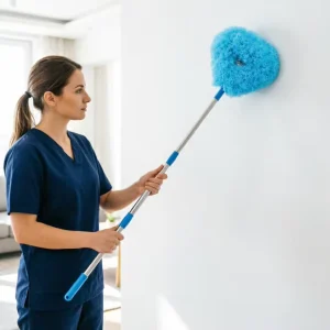 Duster Ring Ceiling Fan Telescopic Handle Multifunctional Fiber Material 1.35M Length Cleaning Brush Dust Cleaner Duster