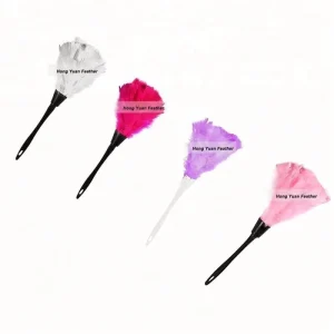 Dyed Pink Eco-Friendly Reusable Handheld Natural Color Turkey Feather Duster for Cleaning Supplies Home Car Office