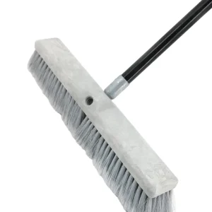 EAST ES9837 Gray Long Handle 140cm Iron Coated Push Broom for Bathroom Tile & Outdoor Floor Cleaning