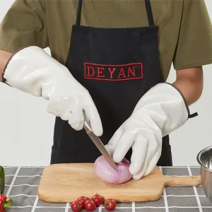 EN407 EN388 Food Grade Silicone Rubber Household Hand Wash Safety Microwave Oven BBQ Grill Heat Resistant Gloves