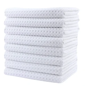 EO Factory Sales Kitchen Tea Towel Microfiber Waffle Kitchen Dish Cloths Soft Absorbent Quick Dry Blank for Sublimation Printing