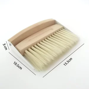 ESD Desktop Cleaning Tool Dustpan Broom Set Durable Wood Hand Sweeper Soft Bristle Desk Cleaning Brush Kit