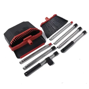 ESD Long Handle Broom Dustpan Set with Extendable Fiber Head for Home or Floor Cleaning