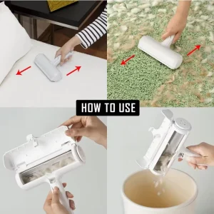 Easy Smart Self Cleaning Plastic Pet Hair Remover Roller Brush Reusable for Cats Dogs on Fabrics and Furniture