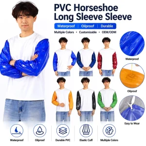 Easy Wear Long Full Arm Safety PVC Sleeve Anti Corrosion Wear Proof Water Oil Resistant Oversleeve for Fishing Aquatic Use