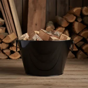 Eco-Friendly 10-15L Large Round Iron Modern European Style Firewood Storage Bucket with Strong Structure