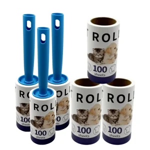 Eco-Friendly 100-Tear PET Lint Remover Paper Core Spot Lint Remover Roller Brush 10cm for Dog Grooming