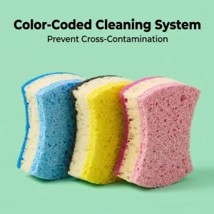 Eco Friendly 3 Layer Kitchen Cleaning Sponge Colorful Cellulose Wood Pulp Scouring Pad for Non Stick Pots