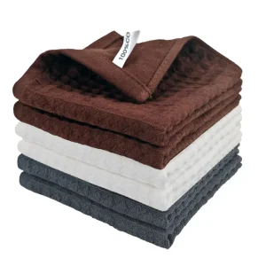 Eco Friendly 300gsm Square Cotton Honeycomb Kitchen Napkin Waffle Dishwashing Tea Towel Thickened Absorb Water Cleaning Cloth SX