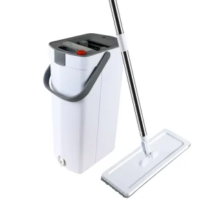 Eco Friendly 360 Swivel Head Floor Tile Laminate Flat Mop And Bucket Set Hands Free Wash Dry Floor Cleaning Flat Mop With Bucket