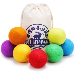 Eco Friendly 6 Pack Wool Dryer Balls Laundry Ball & Discs with Cotton Bag