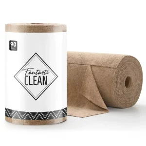 Eco-Friendly 90-Pack Microfiber Cleaning Cloths 175GSM Tan Roll Towels Washable for Kitchen and Bathroom Use