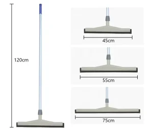 Eco Friendly ABS Rubber Squeegee with Aluminum Handle (Grey) for Window and Floor Water Cleaning Scraper Wiper