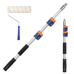 Eco Friendly Adjustable Graffiti Tool with Paint Roller Brush Mini Telescopic Aluminum Alloy Pole