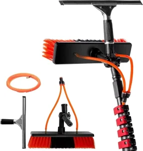 Eco Friendly Aluminum Alloy Telescopic Cleaning Tools Kit Extendable Water Fed Pole Brush Nylon Bristles Cleaning