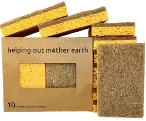 Eco Friendly Coconut Complex Cellulose Sponge Natural Dish Cleaning Kitchen Scourer Eco Sisal Sponges Scouring Pads