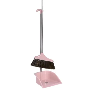 Eco-Friendly Compact Heavy-Duty Plastic Broom and Dustpan Set